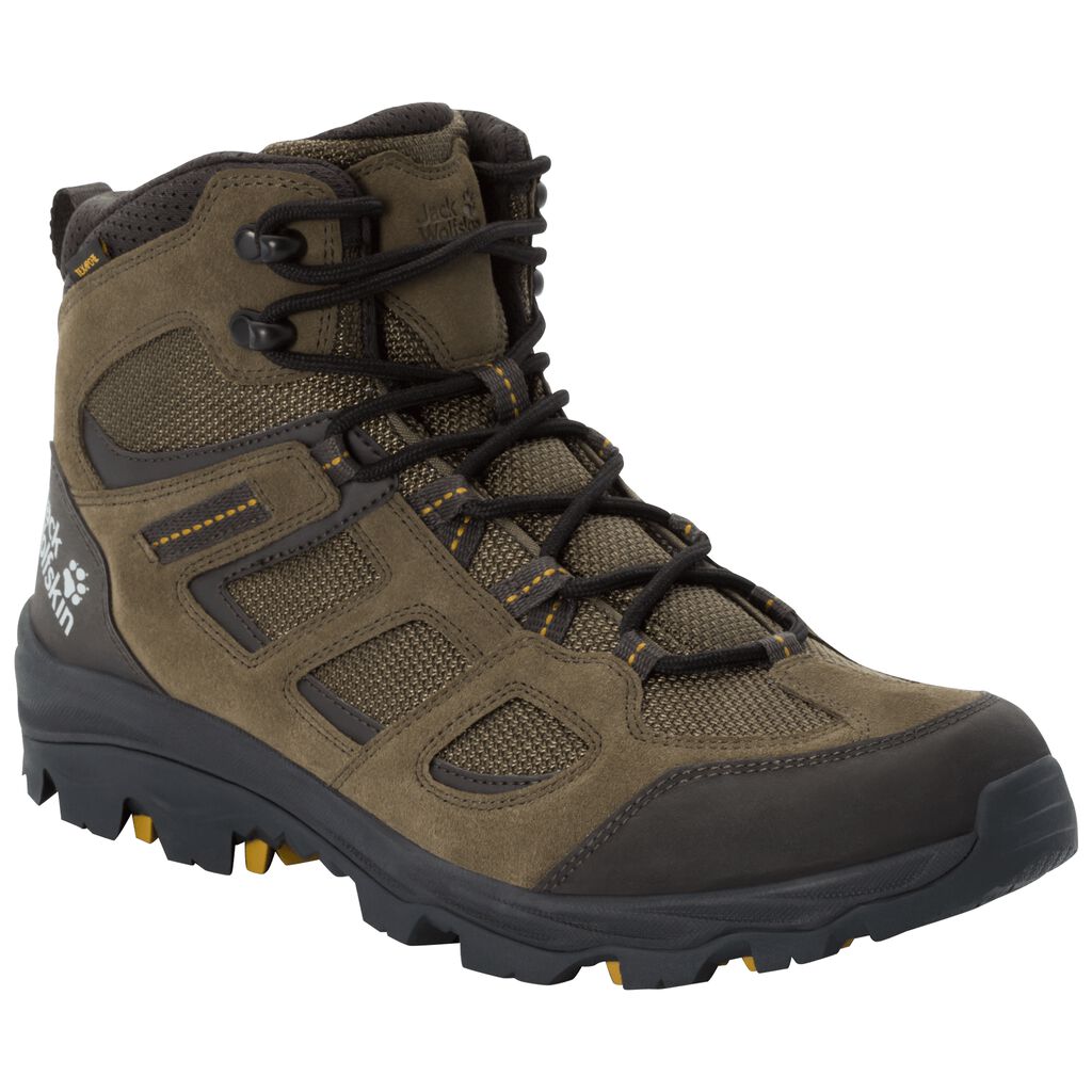 Jack Wolfskin VOJO 3 TEXAPORE MID Férfi Túracipő Khaki/Fekete - JZATRI-518